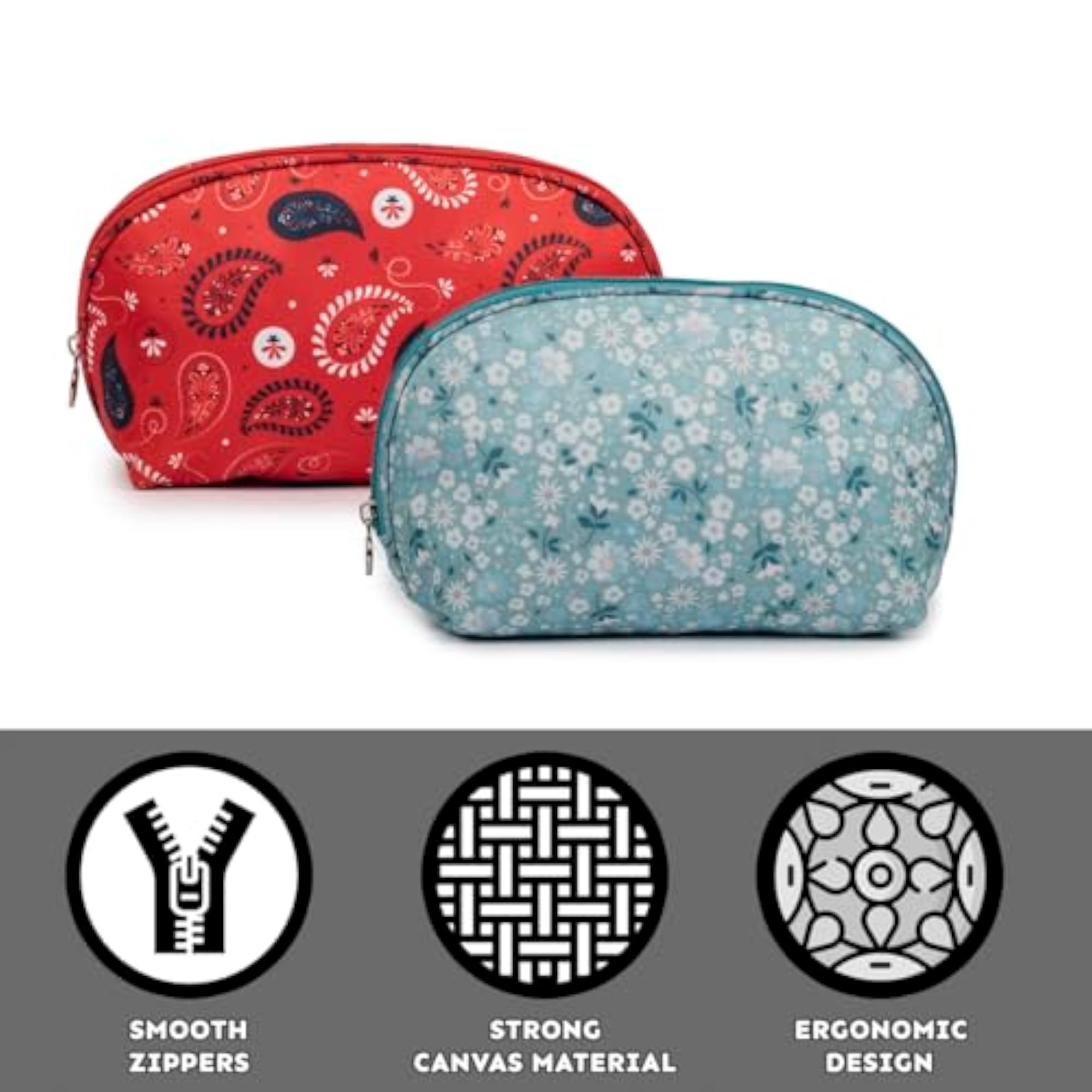 Combo Semicircle Makeup Pouch for Makeup Accessories
